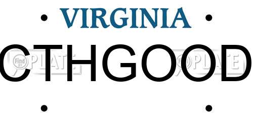 CTHGOOD Virginia License Plate