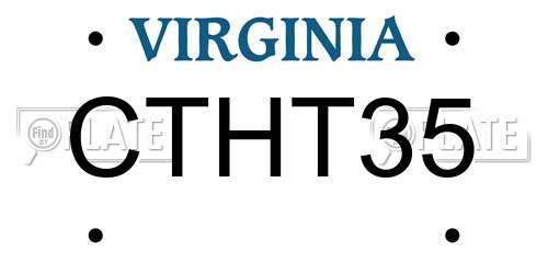 CTHT35 Virginia License Plate