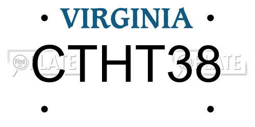 CTHT38 Virginia License Plate