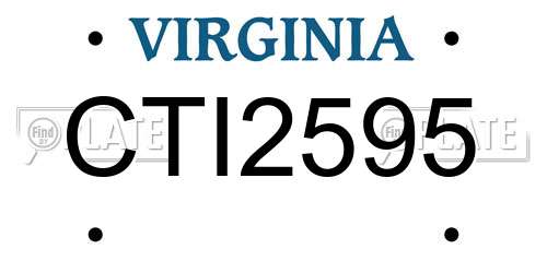 CTI2595 Virginia License Plate