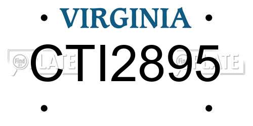 CTI2895 Virginia License Plate