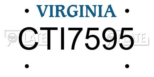 CTI7595 Virginia License Plate