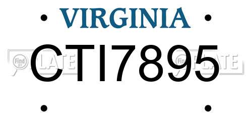 CTI7895 Virginia License Plate