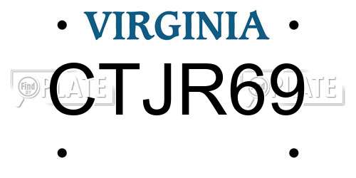 CTJR69 Virginia License Plate