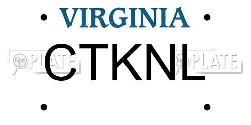 CTKNL Virginia License Plate