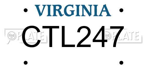 CTL247 Virginia License Plate