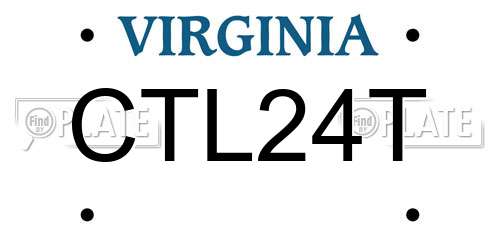 CTL24T Virginia License Plate