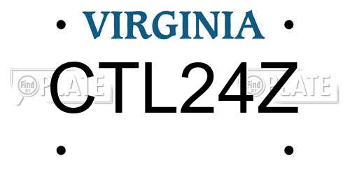 CTL24Z Virginia License Plate