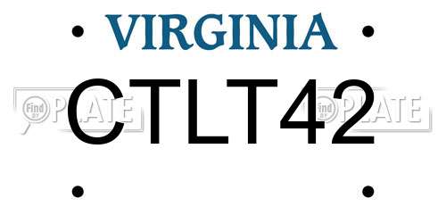 CTLT42 Virginia License Plate