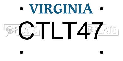 CTLT47 Virginia License Plate