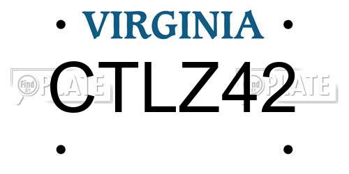 CTLZ42 Virginia License Plate
