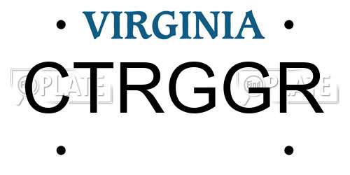 CTRGGR Virginia License Plate