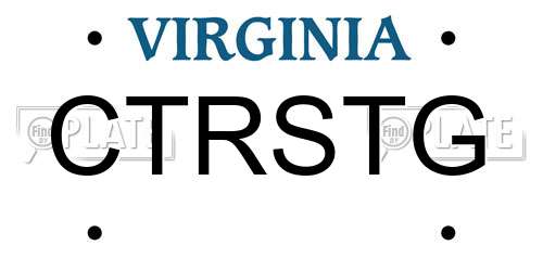 CTRSTG Virginia License Plate