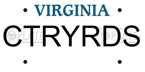 CTRYRDS Virginia License Plate