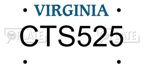 CTS525 Virginia License Plate
