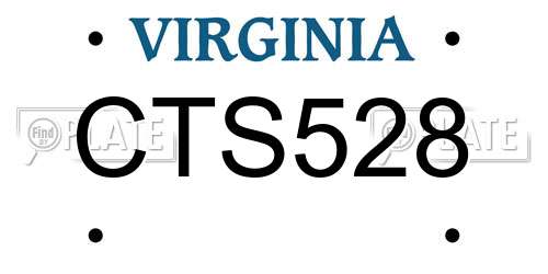 CTS528 Virginia License Plate