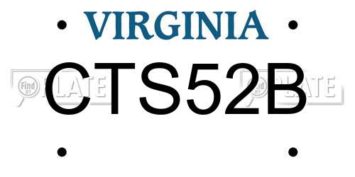 CTS52B Virginia License Plate