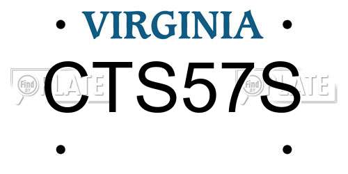 CTS57S Virginia License Plate