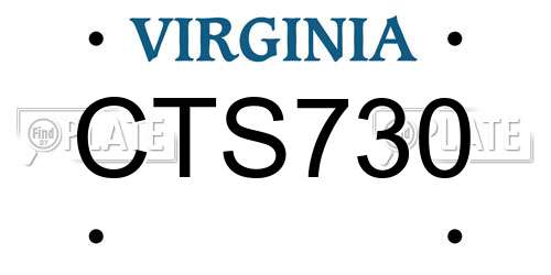 CTS730 Virginia License Plate
