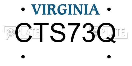 CTS73Q Virginia License Plate