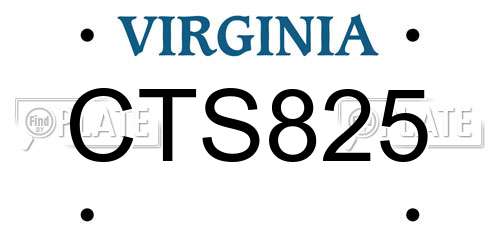 CTS825 Virginia License Plate
