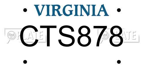 CTS878 Virginia License Plate