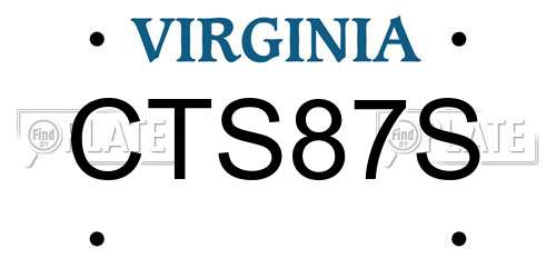 CTS87S Virginia License Plate