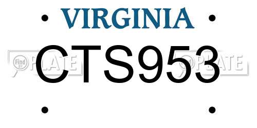 CTS953 Virginia License Plate