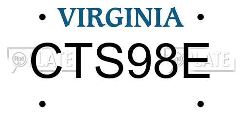 CTS98E Virginia License Plate