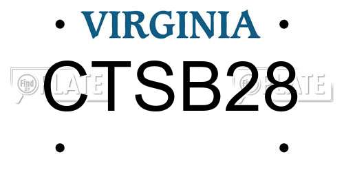CTSB28 Virginia License Plate