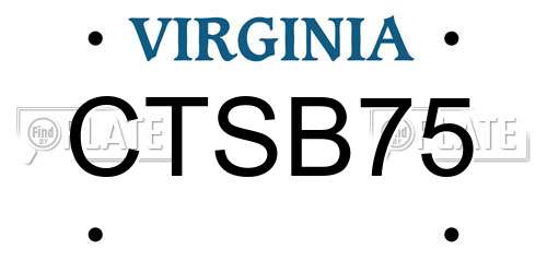 CTSB75 Virginia License Plate
