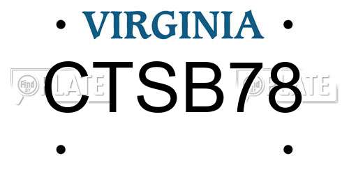 CTSB78 Virginia License Plate