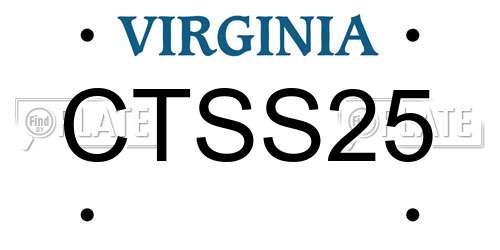 CTSS25 Virginia License Plate