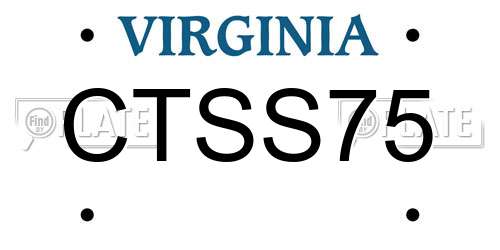 CTSS75 Virginia License Plate