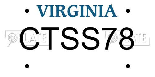 CTSS78 Virginia License Plate