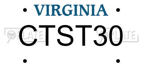 CTST30 Virginia License Plate