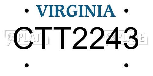 CTT2243 Virginia License Plate