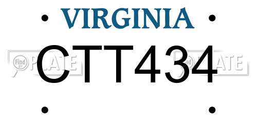CTT434 Virginia License Plate