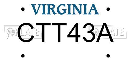 CTT43A Virginia License Plate