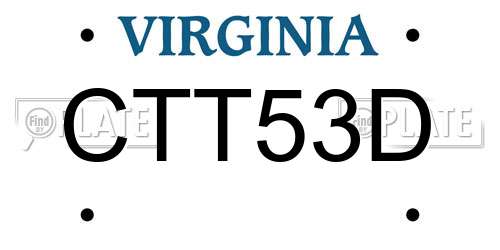 CTT53D Virginia License Plate