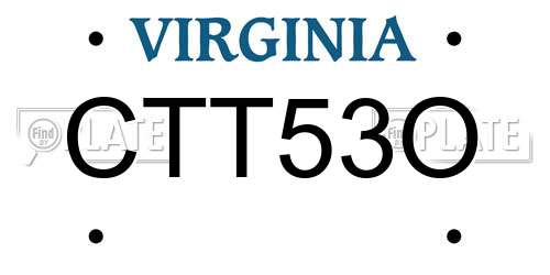 CTT53O Virginia License Plate