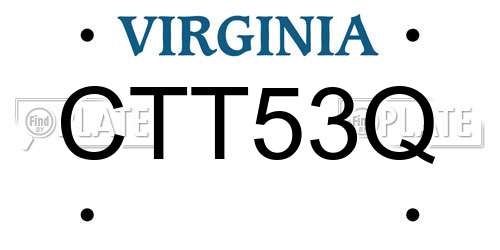 CTT53Q Virginia License Plate