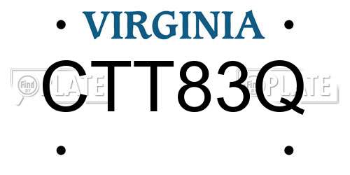 CTT83Q Virginia License Plate