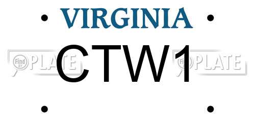 CTW1 Virginia License Plate