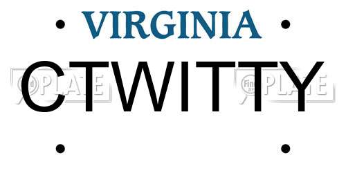 CTWITTY Virginia License Plate