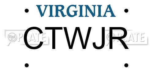 CTWJR Virginia License Plate
