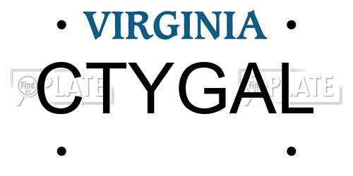 CTYGAL Virginia License Plate