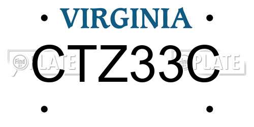 CTZ33C Virginia License Plate