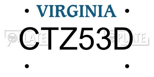 CTZ53D Virginia License Plate