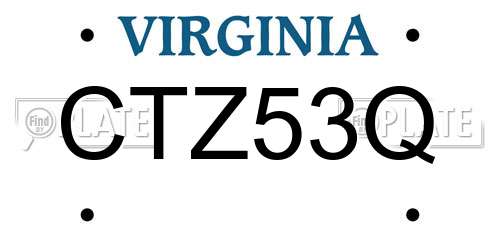 CTZ53Q Virginia License Plate